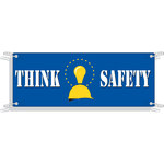 image of Brady B-450 Vinyl Rectangle Blue Safety Awareness Sign - 10 ft Width x 3 1/2 ft Height - 50902