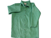 image of Chicago Protective Apparel Green Medium FR-7A Cotton/Proban Welding Coat - 40 in Length - 601-GW MD