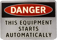 image of Brady Rectangle White Equipment Safety Sign - 10 in Width x 7 in Height - 102454