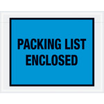 image of Blue Packing List Enclosed Full Face Envelopes - 5.5 in x 7 in - 2 Mil Poly Thick - SHP-8209