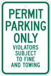 image of Brady B-959 Aluminum Rectangle White Parking Restriction, Permission & Information Sign - 12 in Width x 18 in Height - 113310