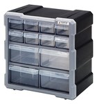 image of Quantum Storage PDC-12BK Bin Cabinet - Plastic - Black - 6 1/4 in x 10 1/4 in x 10 1/2 in - 07662