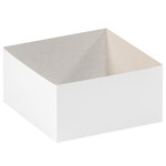 image of White Deluxe Gift Box Bottoms - 6 in x 6 in x 3 in - 3393