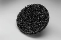 image of 3M Scotch-Brite CR-DH Non-Woven Silicon Carbide Black Hook & Loop Disc - Very Coarse - 4 in Diameter - 18352