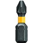 image of Dewalt IMPACT READY #1 Pozidriv Flextorq Power Bit DWA1PZ1IRB - 1/4 in Shank - S2 Steel - 1 in Length - 34042