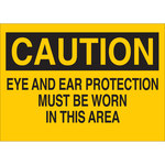 image of Brady B-120 Fiberglass Reinforced Polyester Rectangle Yellow PPE Sign - 14 in Width x 10 in Height - 76070