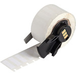 image of Brady PTL-10-423 White Polyester Die-Cut Thermal Transfer Printer Label Roll - 0.75 in Width - 0.25 in Height - B-423