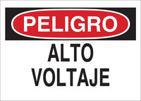 image of Brady B-401 Polystyrene Rectangle White Electrical Safety Sign - 14 in Width x 10 in Height - Language Spanish - 38730
