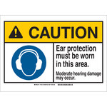 image of Brady B-555 Aluminum Rectangle White PPE Sign - 14 in Width x 10 in Height - 144313