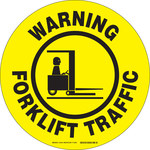 image of Brady Toughstripe B-534 Polyester Circle Yellow Truck & Forklift Warehouse Traffic Sign - 17 in Width x 17 in Height - Laminated - 104512