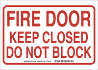 image of Brady B-401 High Impact Polystyrene Rectangle White Fire Exit Sign - 10 in Width x 7 in Height - 132144