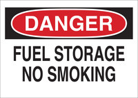 image of Brady B-120 Fiberglass Reinforced Polyester Rectangle White Flammable Material Sign - 14 in Width x 10 in Height - 73437