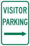 image of Brady B-555 Aluminum Rectangle White Parking Restriction, Permission & Information Sign - 12 in Width x 18 in Height - 124371