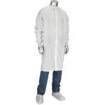 image of PIP Uniform Technology CFRC-74WH-5PK White Large 99% polyester, 1% carbon Reusable Frock - 616314-455131