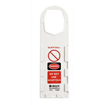image of Brady Scafftag SCAF-STH146 White on Red Rectangle Plastic Scaffold Tag Holder - 3 1/2 in Width - 11 3/4 in Height - 754476-14258