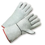 image of West Chester Gray Large (Left Hand Only) Split Cowhide Welding Glove - Wing Thumb - 14 in Length - 930LHO