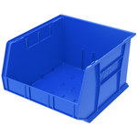 image of Akro-Mils Akrobin 75 lb Blue Industrial Grade Polymer Hanging / Stacking Storage Bin - 18 in Length - 16 1/2 in Width - 11 in Height - 1 Compartments - 30270 BLUE
