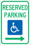 image of Brady B-959 Aluminum Rectangle White Disabled Parking & Building Access Sign - 12 in Width x 18 in Height - 113311