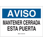 image of Brady B-120 Fiberglass Reinforced Polyester Rectangle White Door Sign - 14 in Width x 10 in Height - Language Spanish - 39731