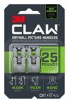 image of 3M CLAW Stainless Steel Drywall Picture Hanger - 1.24 in Length x 1 in Width 25 lb Weight Capacity - 66157