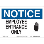 image of Brady B-563 High Density Polypropylene Rectangle White Restricted Area Sign - 10 in Width x 7 in Height - 116199