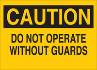 image of Brady B-302 Polyester Rectangle Yellow Equipment Safety Sign - 14 in Width x 10 in Height - Laminated - 122576