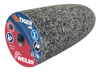 image of Weiler Tiger AO Aluminum Oxide Abrasive Cone - Threaded Nut Attachment - 1 1/2 in Length - 3/8-24 UNF Center Hole - 68305