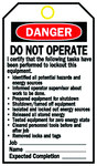 image of Brady 65520 Black / Red on White Polyester / Paper Lockout / Tagout Tag - 3 in Width - 5 3/4 in Height - B-837