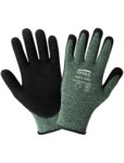 image of Global Glove Samurai Glove CR677 Green/Black Large Cut-Resistant Gloves - ANSI A7 Cut Resistance - Nitrile Palm & Fingers Coating - CR677-9(L)