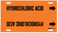 image of Brady 4339-F Strap-On Pipe Marker, 6 in to 7 7/8 in - Acid, Base & Caustic - Plastic - Black on Orange - B-915 - 67533