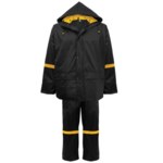 image of Global Glove FrogWear Rain Suit R6400 R6400-L - Size Large - Black with Yellow - 02547