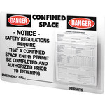 image of Brady Confined Space Permit Center - 23 1/2 in Width x 15 3/4 in Height - PC1