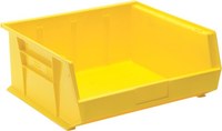 image of Quantum Storage 75 lb Yellow Polypropylene Hanging / Stacking Stack Bin - 14 3/4 in Length - 16 1/2 in Width - 7 in Height - 03733