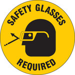 image of Brady B-819 Vinyl Circle Yellow PPE Sign - 17 in Width x 17 (Dia.) in Height - Laminated - 97613