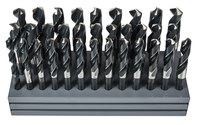 image of Precision Twist Drill C33R56 Reduced Shank Drill Set 5995647 - Right Hand Cut - Steam Tempered Finish - High-Speed Steel