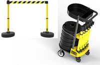 image of Banner Stakes PLUS PL4008T Cart & Banner Package - Yellow / Black - BANNER STAKES PL4008T