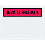 image of Red Invoice Enclosed Envelopes - 6 in x 4.5 in - 2 Mil Poly Thick - SHP-8267