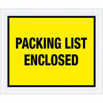 image of Tape Logic Yellow Packing List Enclosed Envelopes - 12 in x 10 in - 2 mil Thick - 11608