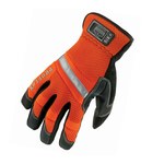 image of Ergodyne Proflex 875 High-Visibility Orange Small PVC/Synthetic Leather/Terry Cloth Work Gloves - 16402