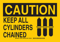 image of Brady B-555 Aluminum Rectangle Yellow Hazardous Material Sign - 10 in Width x 7 in Height - 126012