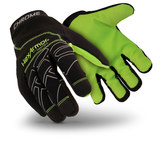 image of HexArmor Chrome Series 4023 Black/Green 9 SuperFabric/TP-X Cut and Sewn Mechanic's Gloves - ANSI A8 Cut Resistance - TP-X Palm Only Coating