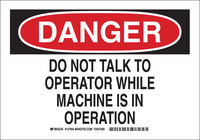 image of Brady B-555 Aluminum Rectangle White Equipment Safety Sign - 10 in Width x 7 in Height - 127842