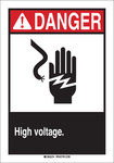 image of Brady Fiberglass Reinforced Polyester Rectangle White Electrical Safety Sign - 7 in Width x 10 in Height - 45011