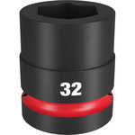image of Milwaukee SHOCKWAVE Impact Duty 49-66-6597 6 Point 32 mm Socket - Forged Steel - 1 in Drive - 2.44 in Length - 58508