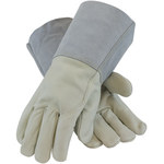 image of PIP 75-2026 Gray/Tan Large Grain Cowhide Welding Glove - Wing Thumb - 13 in Length - 75-2026/L