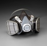 image of 3M 5000 Series 5301 Black Large Thermoplastic Elastomer Half Mask Facepiece Respirator - 051138-21577