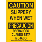 image of Brady B-555 Aluminum Rectangle Yellow Fall Prevention Sign - 7 in Width x 10 in Height - Language English / Spanish - 125451