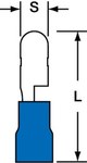 image of 3M Scotchlok MVU14-156DMX-A Blue Butted Vinyl Butted Quick-Disconnect Terminal - 0.83 in Length - 58867