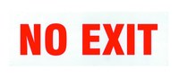 image of Brady B-347 Polyester / Polystyrene Rectangle White No Exit Sign - 10 in Width x 3.5 in Height - Glow in the Dark - SP029G