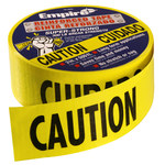 image of Milwaukee Yellow/Black Barricade Tape - Pattern/Text = CAUTION CUIDADO - 3 in Width x 500 ft Length - 7 mil Thick - 76600